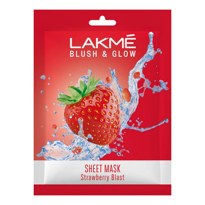 Lakme Blush & Glow Strawberry Sheet Mask, 25 Ml